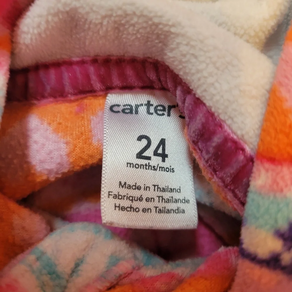 Carter's Multicolor Fleece Poncho Cape Size 24 Months